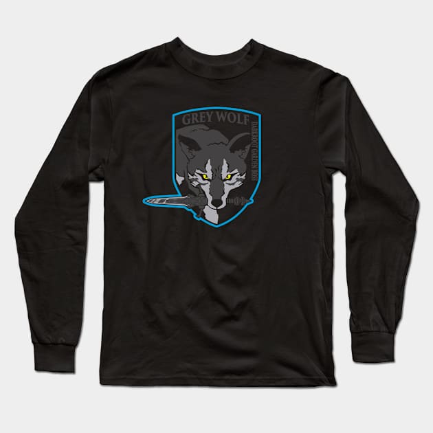 Grey Wolf Long Sleeve T-Shirt by demonigote